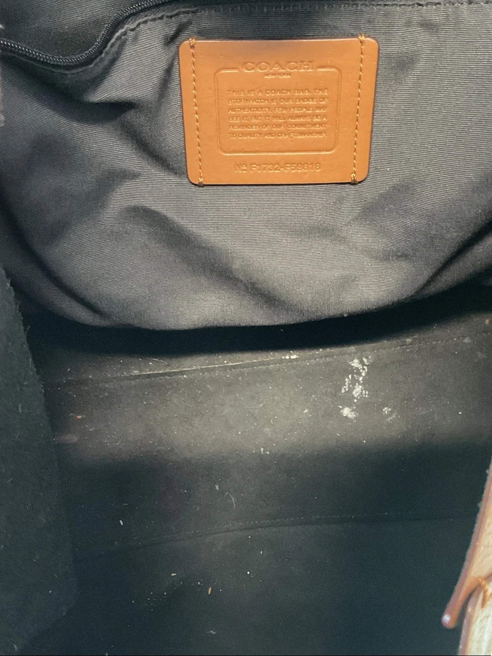 Coach Brown Leather Tote with Logo Tag